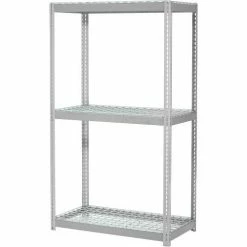 Global Industrial Expandable Add-On Rack 48x18x84 3 Level Wire Deck 1500 lb. Cap Per Level GRY 23 Global Industrial Expandable Add-On Rack 48x18x84 3 Level Wire Deck 1500 lb. Cap Per Level GRY -Shelving Sales Store 785614GY 2
