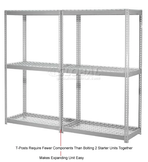 Global Industrial Expandable Add-On Rack 48x18x84 3 Level Wire Deck 1500 lb. Cap Per Level GRY 13 Global Industrial Expandable Add-On Rack 48x18x84 3 Level Wire Deck 1500 lb. Cap Per Level GRY - Image 13