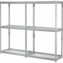 Global Industrial Expandable Add-On Rack 48x18x84 3 Level Wire Deck 1500 lb. Cap Per Level GRY 25 Global Industrial Expandable Add-On Rack 48x18x84 3 Level Wire Deck 1500 lb. Cap Per Level GRY -Shelving Sales Store 785632GY 2