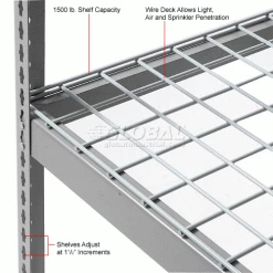 Global Industrial™ Bulk Rack Shelf Wire Deck 36"W x 18"D - Gray 7 Global Industrial™ Bulk Rack Shelf Wire Deck 36"W x 18"D - Gray -Shelving Sales Store 785645GY 2wco 1