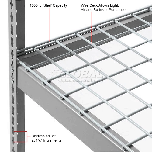 Global Industrial™ Bulk Rack Shelf Wire Deck 36"W x 18"D - Gray 4 Global Industrial™ Bulk Rack Shelf Wire Deck 36"W x 18"D - Gray - Image 4