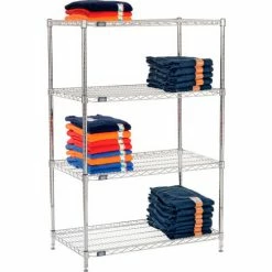 Nexel® Chrome, 4 Tier, Wire Shelving Starter Unit, 42"W x 21"D x 63"H 15 Nexel® Chrome, 4 Tier, Wire Shelving Starter Unit, 42"W x 21"D x 63"H -Shelving Sales Store 796129 04