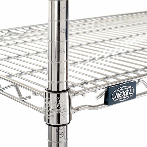 Nexel® Chrome, 4 Tier, Wire Shelving Starter Unit, 42"W x 21"D x 63"H 7 Nexel® Chrome, 4 Tier, Wire Shelving Starter Unit, 42"W x 21"D x 63"H - Image 7