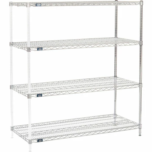 Nexel® Chrome, 4 Tier, Wire Shelving Add-On Unit, 54"W x 21"D x 54"H 1 Nexel® Chrome, 4 Tier, Wire Shelving Add-On Unit, 54"W x 21"D x 54"H