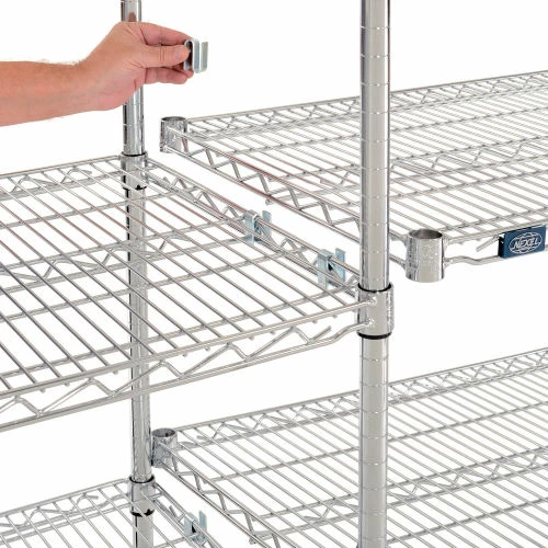 Nexel® Chrome, 4 Tier, Wire Shelving Add-On Unit, 54"W x 21"D x 54"H 3 Nexel® Chrome, 4 Tier, Wire Shelving Add-On Unit, 54"W x 21"D x 54"H - Image 3