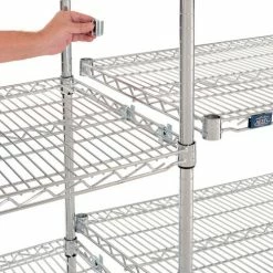 Nexel® Chrome, 4 Tier, Wire Shelving Add-On Unit, 48"W x 21"D x 63"H -Shelving Sales Store 796134 02 3