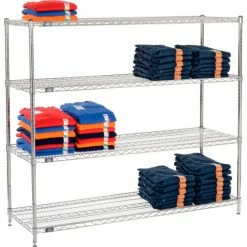 Nexel® Chrome, 4 Tier, Wire Shelving Starter Unit, 72"W x 21"D x 63"H -Shelving Sales Store 796137 04