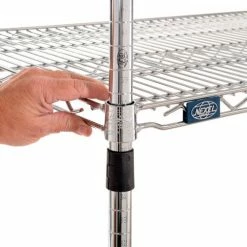 Nexel® Chrome, 4 Tier, Wire Shelving Starter Unit, 72"W x 21"D x 63"H -Shelving Sales Store 796137 07