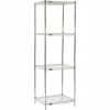 Nexel® Chrome, 4 Tier, Wire Shelving Starter Unit, 24"W x 21"D x 86"H