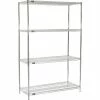 Nexel® Chrome, 4 Tier, Wire Shelving Starter Unit, 54"W x 21"D x 74"H
