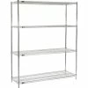 Nexel® Chrome, 4 Tier, Wire Shelving Starter Unit, 72"W x 21"D x 86"H