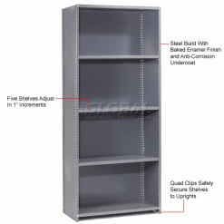 Global Industrial™ Steel Shelving 20 Ga 36" Wx24" Dx97" H Closed Clip 5 Shelves Starter 37 Global Industrial™ Steel Shelving 20 Ga 36" Wx24" Dx97" H Closed Clip 5 Shelves Starter -Shelving Sales Store 796392 1wco 1
