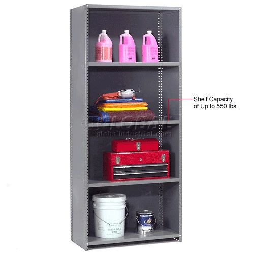 Global Industrial™ Steel Shelving 18 Ga 48"W x 24"D x 97"H Closed Clip 5 Shelves Starter 16 Global Industrial™ Steel Shelving 18 Ga 48"W x 24"D x 97"H Closed Clip 5 Shelves Starter - Image 16
