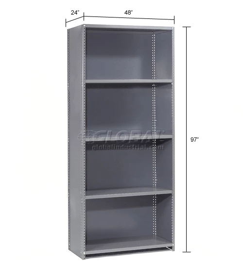 Global Industrial™ Steel Shelving 18 Ga 48"W x 24"D x 97"H Closed Clip 5 Shelves Starter 22 Global Industrial™ Steel Shelving 18 Ga 48"W x 24"D x 97"H Closed Clip 5 Shelves Starter - Image 22