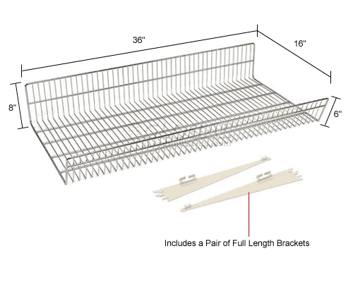Lozier Wire Basket with Brackets 36"W x 16"D 14 Lozier Wire Basket with Brackets 36"W x 16"D - Image 14