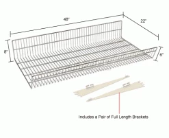 Lozier Wire Basket with Brackets 48"W x 22"D 29 Lozier Wire Basket with Brackets 48"W x 22"D -Shelving Sales Store 796543 dim