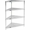 Nexel® Chrome, 4 Tier, Corner Wire Shelving 24"W x 18"D x 54"H