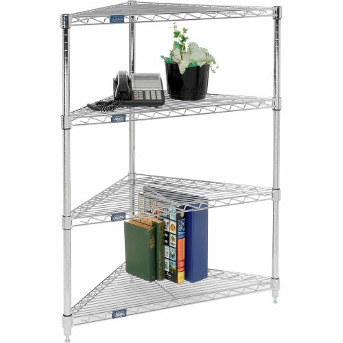 Nexel® Chrome, 4 Tier, Corner Wire Shelving 24"W x 18"D x 54"H 3 Nexel® Chrome, 4 Tier, Corner Wire Shelving 24"W x 18"D x 54"H - Image 3