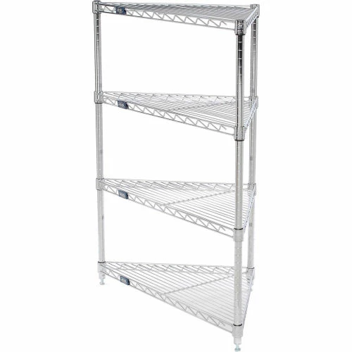 Nexel® Chrome, 4 Tier, Corner Wire Shelving 24"W x 18"D x 54"H 6 Nexel® Chrome, 4 Tier, Corner Wire Shelving 24"W x 18"D x 54"H - Image 6