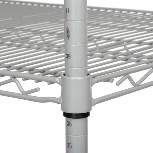 Nexel®, Nexelate®, Silver Epoxy, 4 Tier, Wire Shelving Starter Unit, 48"W x 30"D x 54"H 5 Nexel®, Nexelate®, Silver Epoxy, 4 Tier, Wire Shelving Starter Unit, 48"W x 30"D x 54"H - Image 5