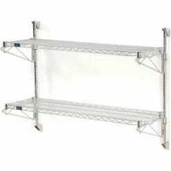 Nexel® Chrome Wall Mount Wire Shelving 54"W x 18"D x 34"H 2 - Shelf Starter 9 Nexel® Chrome Wall Mount Wire Shelving 54"W x 18"D x 34"H 2 - Shelf Starter -Shelving Sales Store 798103 12