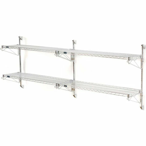 Nexel® Chrome Wall Mount Wire Shelving 36"W x 14"D x 34"H 2 - Shelf Add-On 5 Nexel® Chrome Wall Mount Wire Shelving 36"W x 14"D x 34"H 2 - Shelf Add-On - Image 5