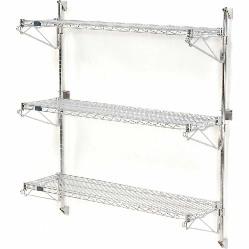 Nexel® Chrome Wall Mount Wire Shelving 30"W x 14"D x 54"H 3 - Shelf Starter 5 Nexel® Chrome Wall Mount Wire Shelving 30"W x 14"D x 54"H 3 - Shelf Starter - Image 5