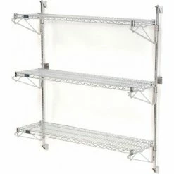 Nexel® Chrome Wall Mount Wire Shelving 72"W x 18"D x 54"H 3 - Shelf Starter 9 Nexel® Chrome Wall Mount Wire Shelving 72"W x 18"D x 54"H 3 - Shelf Starter -Shelving Sales Store 798152 7