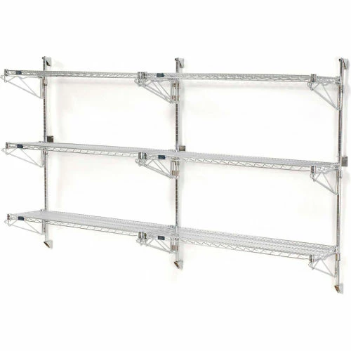 Nexel® Chrome Wall Mount Wire Shelving 36"W x 14"D x 54"H 3 - Shelf Add-On 5 Nexel® Chrome Wall Mount Wire Shelving 36"W x 14"D x 54"H 3 - Shelf Add-On - Image 5