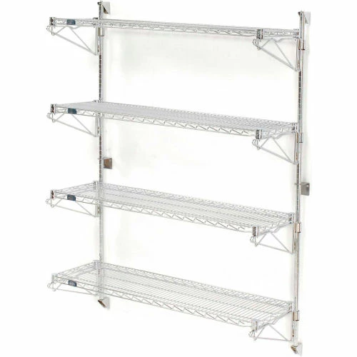 Nexel® Chrome Wall Mount Wire Shelving 60"W x 18"D x 63"H 4 - Shelf Starter 5 Nexel® Chrome Wall Mount Wire Shelving 60"W x 18"D x 63"H 4 - Shelf Starter - Image 5