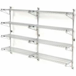 Nexel® Chrome Wall Mount Wire Shelving 72"W x 18"D x 63"H 4 - Shelf Add-On 9 Nexel® Chrome Wall Mount Wire Shelving 72"W x 18"D x 63"H 4 - Shelf Add-On -Shelving Sales Store 798208 02 12
