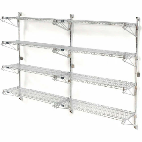 Nexel® Chrome Wall Mount Wire Shelving 30"W x 14"D x 63"H 4 - Shelf Add-On 5 Nexel® Chrome Wall Mount Wire Shelving 30"W x 14"D x 63"H 4 - Shelf Add-On - Image 5