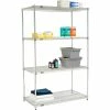 Nexel® Poly-Z-Brite®, 4 Tier, Quick Adjust, Wire Shelving Starter Unit, 48"W x 24"D x 74"H