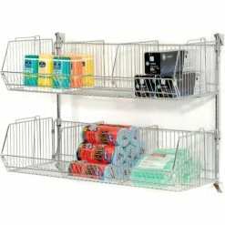 Nexel Wall Mount Basket Kit 48"W x 20"D x 12"H (2 Basket) Chrome 14 Nexel Wall Mount Basket Kit 48"W x 20"D x 12"H (2 Basket) Chrome -Shelving Sales Store 798313 02 3