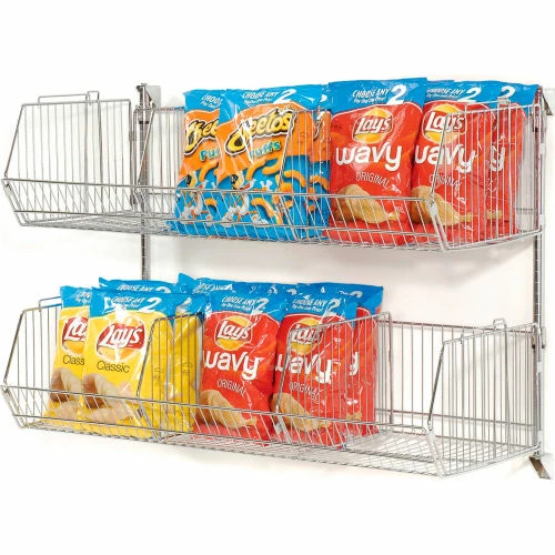 Nexel Wall Mount Basket Kit 48"W x 20"D x 9"H (2 Basket) Chrome 8 Nexel Wall Mount Basket Kit 48"W x 20"D x 9"H (2 Basket) Chrome - Image 8