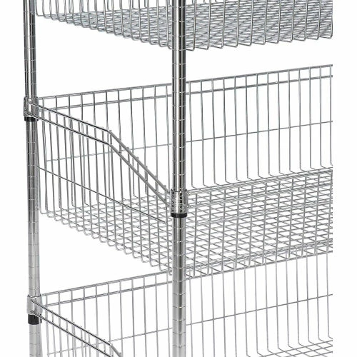 Nexel® Chrome, 4 Tier, Wire Shelf Basket Starter Unit, 36"W x 24"D x 63"H 4 Nexel® Chrome, 4 Tier, Wire Shelf Basket Starter Unit, 36"W x 24"D x 63"H - Image 4
