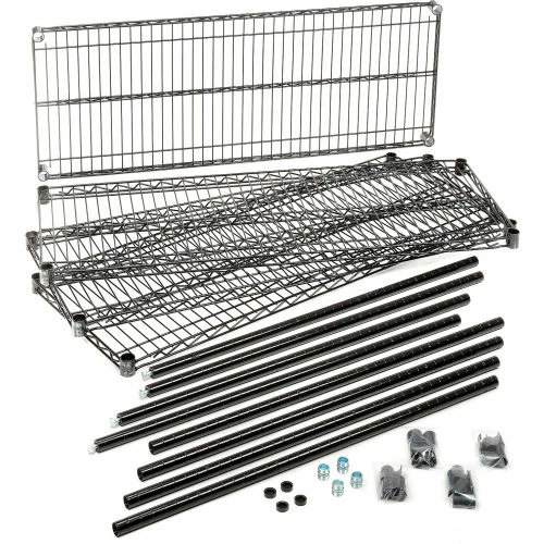 Nexel® Black Epoxy, 4 Tier, Wire Shelving Starter Unit, 36"W x 24"D x 74"H 5 Nexel® Black Epoxy, 4 Tier, Wire Shelving Starter Unit, 36"W x 24"D x 74"H - Image 5