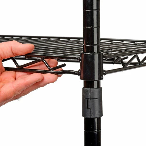 Nexel® Black Epoxy, 4 Tier, Wire Shelving Starter Unit, 36"W x 24"D x 74"H 9 Nexel® Black Epoxy, 4 Tier, Wire Shelving Starter Unit, 36"W x 24"D x 74"H - Image 9