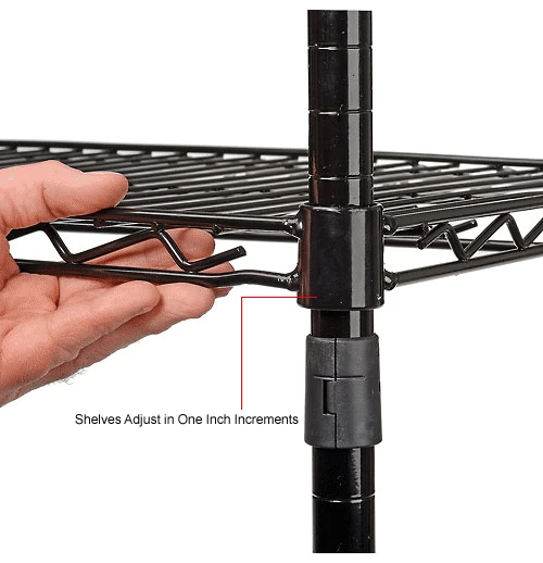 Nexel® Black Epoxy, 4 Tier, Wire Shelving Starter Unit, 48"W x 18"D x 74"H 17 Nexel® Black Epoxy, 4 Tier, Wire Shelving Starter Unit, 48"W x 18"D x 74"H - Image 17