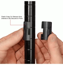 Nexel® Black Epoxy, 4 Tier, Wire Shelving Starter Unit, 48"W x 18"D x 74"H 37 Nexel® Black Epoxy, 4 Tier, Wire Shelving Starter Unit, 48"W x 18"D x 74"H -Shelving Sales Store 798761 6wco