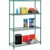Nexel® Green Epoxy, 4 Tier, Wire Shelving Starter Unit, 36"W x 18"D x 74"H