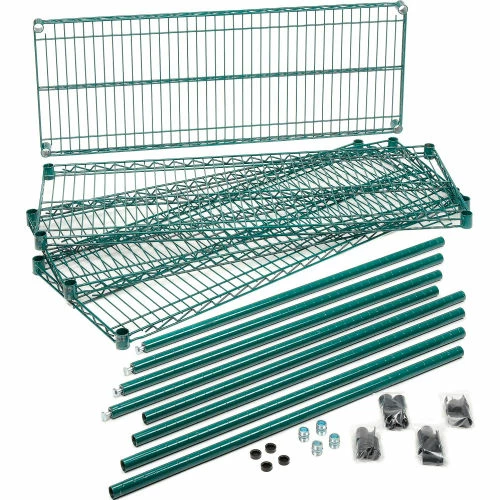 Nexel® Green Epoxy, 4 Tier, Wire Shelving Starter Unit, 48"W x 24"D x 74"H 5 Nexel® Green Epoxy, 4 Tier, Wire Shelving Starter Unit, 48"W x 24"D x 74"H - Image 5