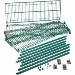 Nexel® Green Epoxy, 4 Tier, Wire Shelving Starter Unit, 48"W x 18"D x 74"H 24 Nexel® Green Epoxy, 4 Tier, Wire Shelving Starter Unit, 48"W x 18"D x 74"H -Shelving Sales Store 798765 04 3