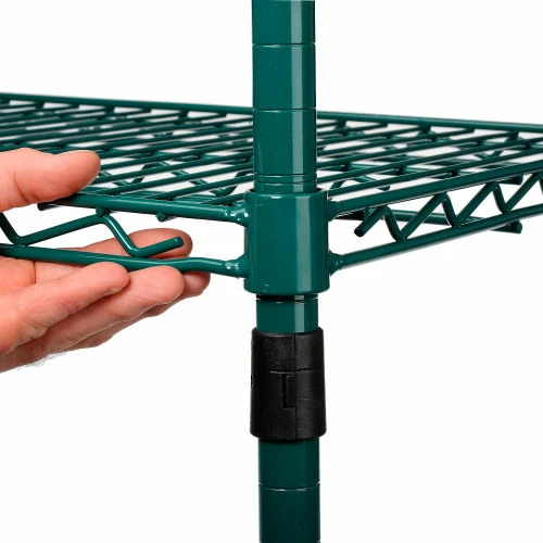 Nexel® Green Epoxy, 4 Tier, Wire Shelving Starter Unit, 48"W x 18"D x 74"H 9 Nexel® Green Epoxy, 4 Tier, Wire Shelving Starter Unit, 48"W x 18"D x 74"H - Image 9