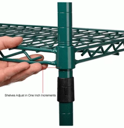Nexel® Green Epoxy, 4 Tier, Wire Shelving Starter Unit, 48"W x 24"D x 74"H 36 Nexel® Green Epoxy, 4 Tier, Wire Shelving Starter Unit, 48"W x 24"D x 74"H -Shelving Sales Store 798765 5wco 1