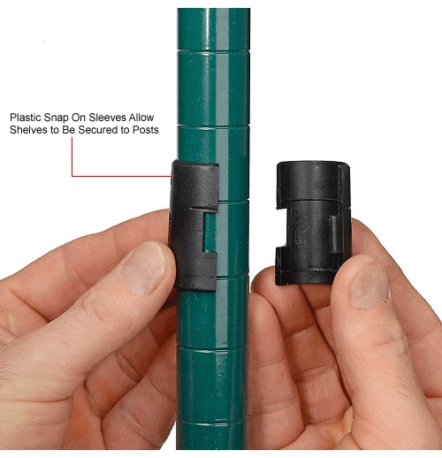 Nexel® Green Epoxy, 4 Tier, Wire Shelving Starter Unit, 48"W x 24"D x 74"H 18 Nexel® Green Epoxy, 4 Tier, Wire Shelving Starter Unit, 48"W x 24"D x 74"H - Image 18