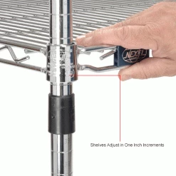 Nexel® Chrome, 4 Tier, Wire Shelving Starter Unit, 36"W X 18"D X 74"H 47 Nexel® Chrome, 4 Tier, Wire Shelving Starter Unit, 36"W X 18"D X 74"H -Shelving Sales Store 798768NCIN 5wco