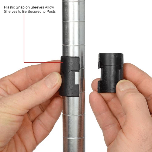 Nexel® Chrome, 4 Tier, Wire Shelving Starter Unit, 36"W X 18"D X 74"H 24 Nexel® Chrome, 4 Tier, Wire Shelving Starter Unit, 36"W X 18"D X 74"H - Image 24