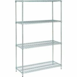 Nexel® Chrome, 4 Tier, Wire Shelving Starter Unit, 36"W X 18"D X 74"H 27 Nexel® Chrome, 4 Tier, Wire Shelving Starter Unit, 36"W X 18"D X 74"H -Shelving Sales Store 798769 01