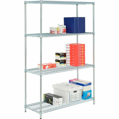 Nexel® Zinc Chromate, 4 Tier, Wire Shelving Starter Unit, 36"W x 24"D x 74"H 3 Nexel® Zinc Chromate, 4 Tier, Wire Shelving Starter Unit, 36"W x 24"D x 74"H - Image 3